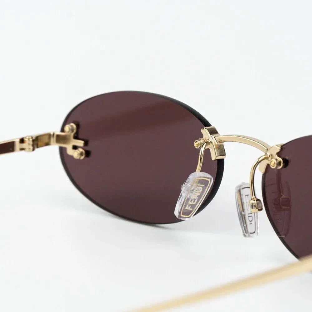 Fendi FIRST CRYSTAL Men Sunglasses Gold Violet Oval FE4075US 30Y AUTHENTIC